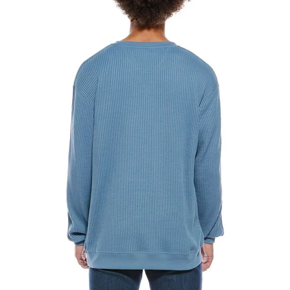 Costa Apparel Mens Del Mar Thermal Crewneck Pullover, Blue